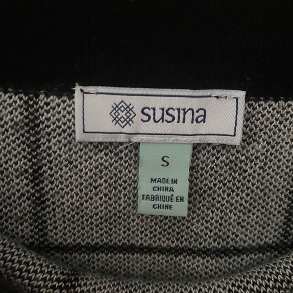 Susina Black White Windowpane Plaid Pencil Straight Skirt Women's Large Checker - Picture 4 of 4